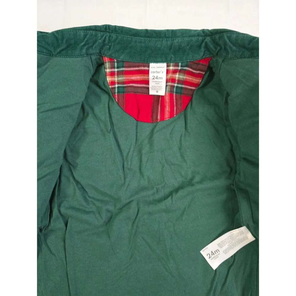 Carters Toddler Boys Green Quilted Corduroy Shirt Jacket Shacket 24M New